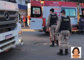 Idosa morre após ser atropelada por caminhão no bairro Santa Rita
